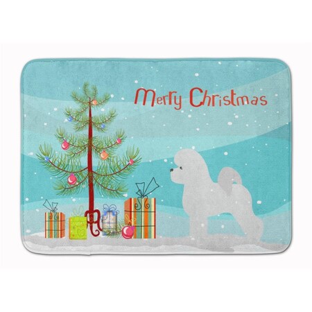 Carolines Treasures Bichon Frise Merry Christmas Tree Machine Washable Memory Foam Mat BB2963RUG